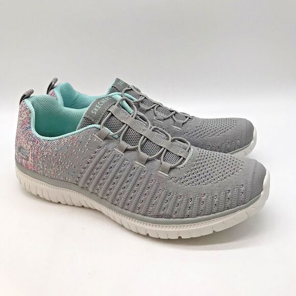 Skechers Virtue Slip-On Sneakers Women's 9 Gray/Multi Vegan Memory Foam Low Shoe - Picture 3 of 10